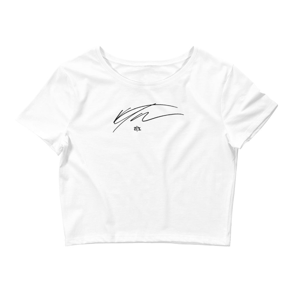 Stray Kids Lee Know, Lee Min-ho Autograph Women's Cropped T-Shirt