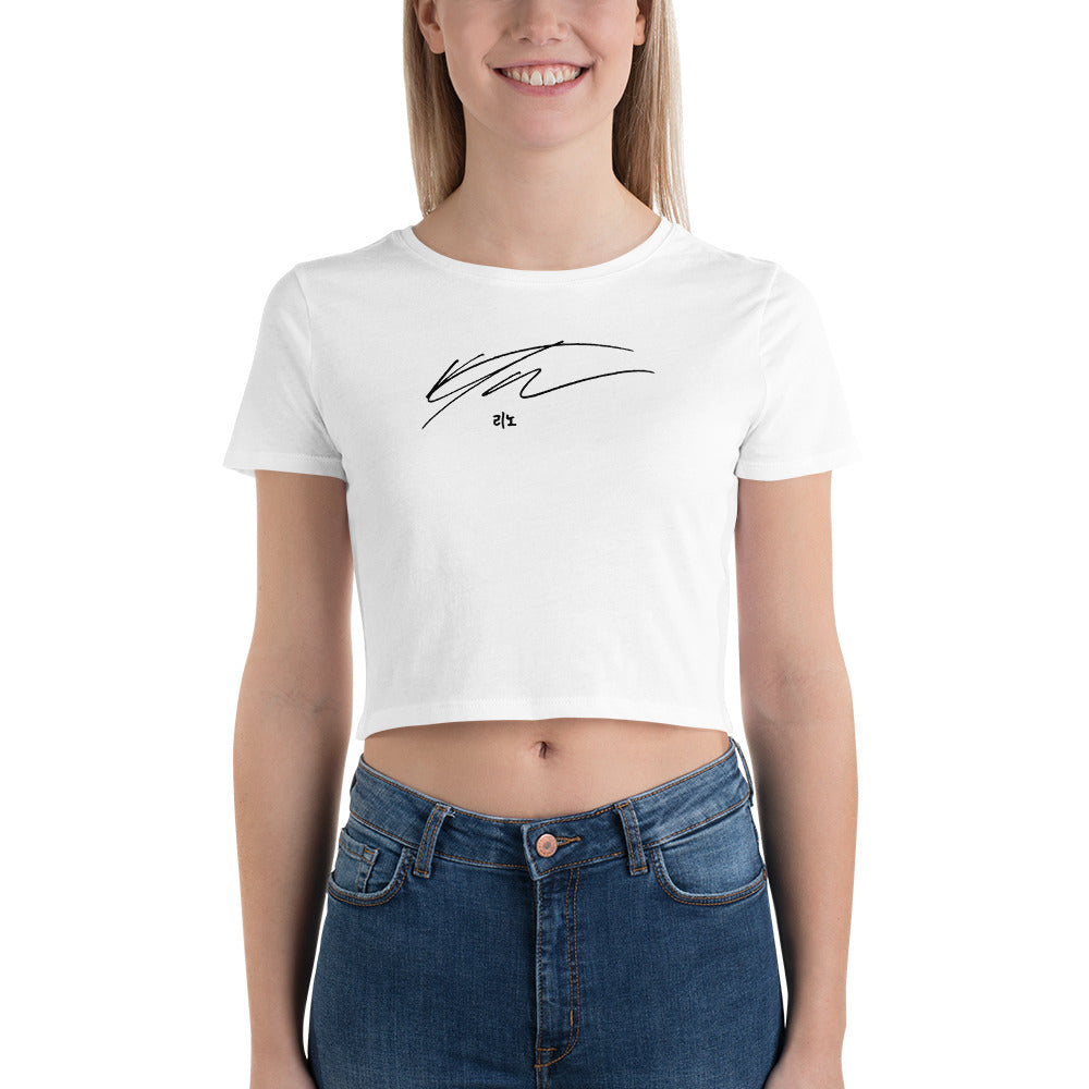 Stray Kids Lee Know, Lee Min-ho Autograph Women's Cropped T-Shirt