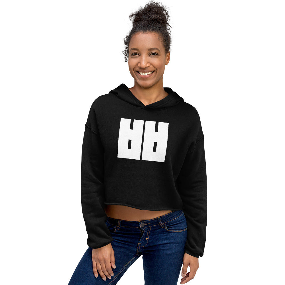 Korean Hangul Ssang Bieup (bb) sound Geometrical Consonant Women's Cropped Hoodie