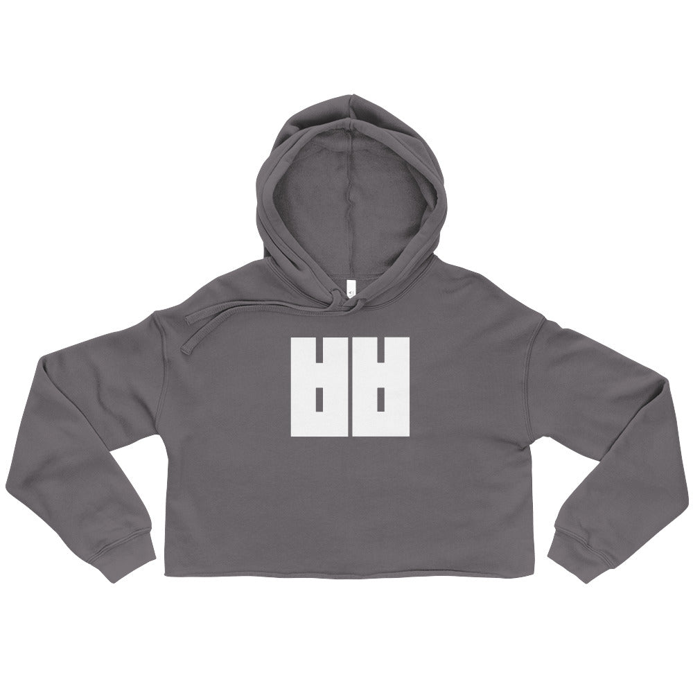 Korean Hangul Ssang Bieup (bb) sound Geometrical Consonant Women's Cropped Hoodie